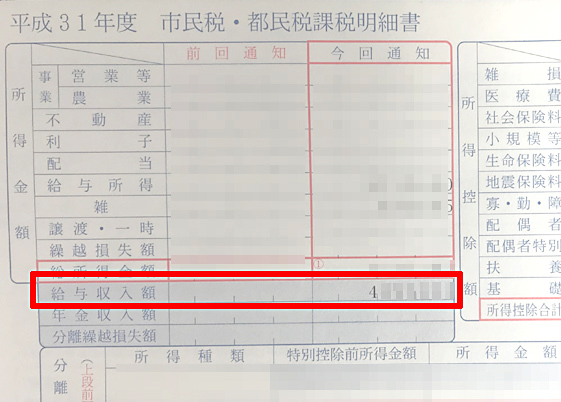 投資の手順書運営者の平成31年度給与明細